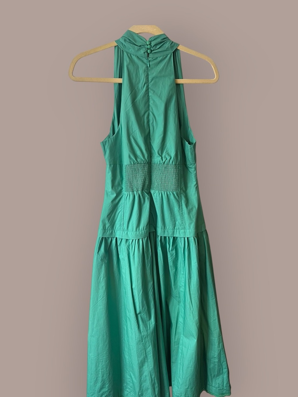 Anthropologie : Maeve Green One-Shoulder Halter Midi Dress - Picture 4 of 8